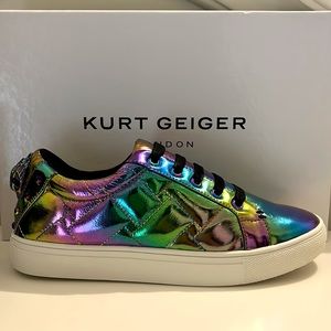 Kurt Geiger iridescent, metallic sneakers